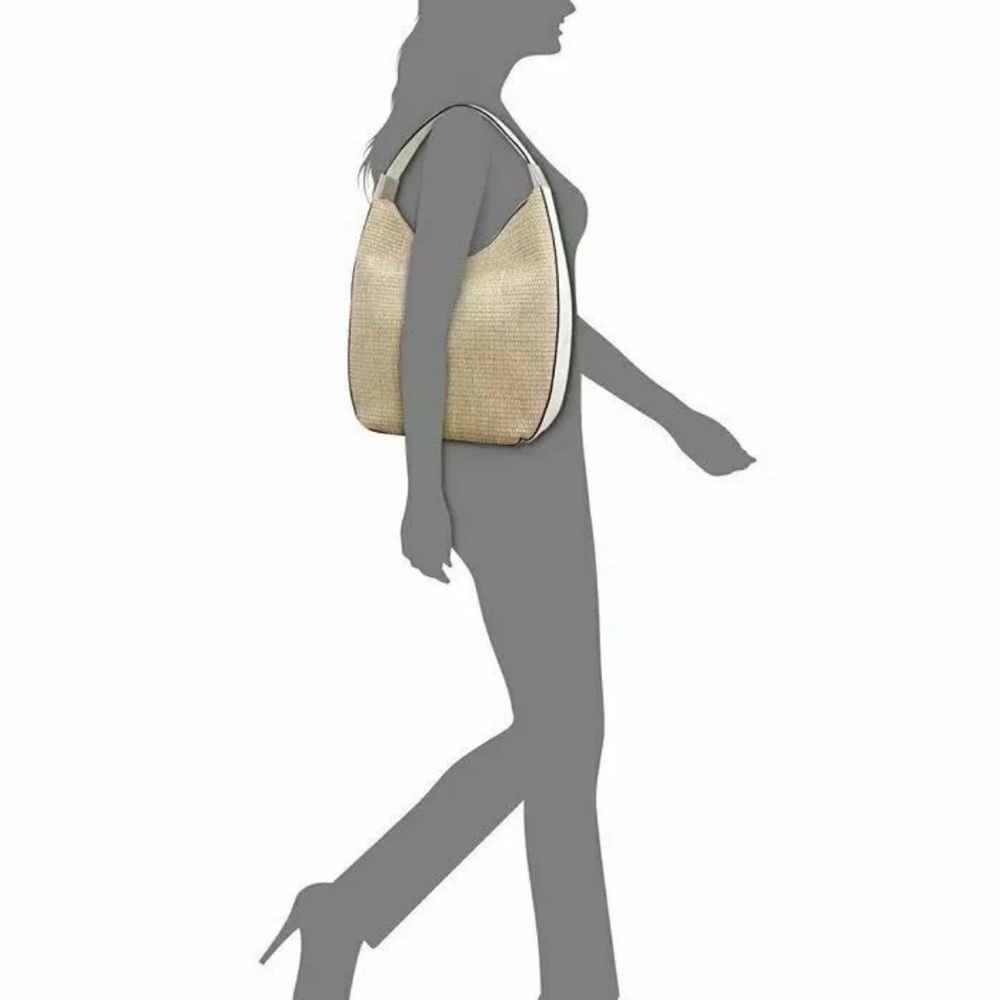 June 7th train π giveaway Alfani Tan and White Shoulder Bag with Textured Design - Picture 10 of 11